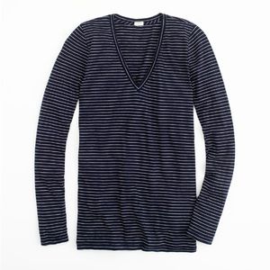 Last Chance! J. Crew Thin Stripe Navy Tee